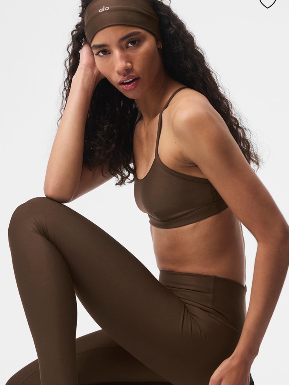 Like New! Alo Brown High-Waist Leggings & Headband Set - Picture 2 of 4